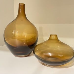 2PC SMOKED VASES BY JOHANNA JELINEK